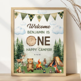 One Happy Camper Eerste Verjaardag 40x50 Welcome Poster