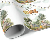 One Happy Camper First Birthday  Cadeaupapier (Rol Hoek)