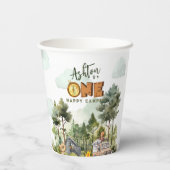 One Happy Camper First Birthday  Papieren Bekers (Achterkant)