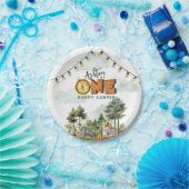 One Happy Camper First Birthday  Papieren Bordje (Feest)