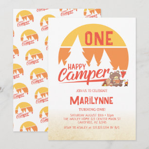One Happy Camper Retro 1e Verjaardag Kaart