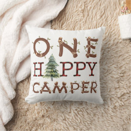 One Happy Camper Rustic Cozy Outdoor Worpkussen Kussen
