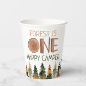 One Happy Camper Rustic Woodland 1e verjaardag Papieren Bekers (Achterkant)