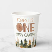 One Happy Camper Rustic Woodland 1e verjaardag Papieren Bekers (Voorkant)