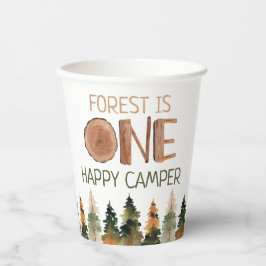 One Happy Camper Rustic Woodland 1e verjaardag Papieren Bekers