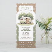 One Happy Camper Ticket Admit One Kaart (Staand voorkant)