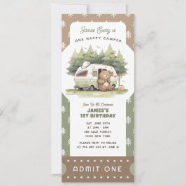 One Happy Camper Ticket Admit One Kaart