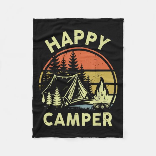 One Happy Camper Toddler Boy Funny Camng Campfire Fleece Deken (Voorkant)