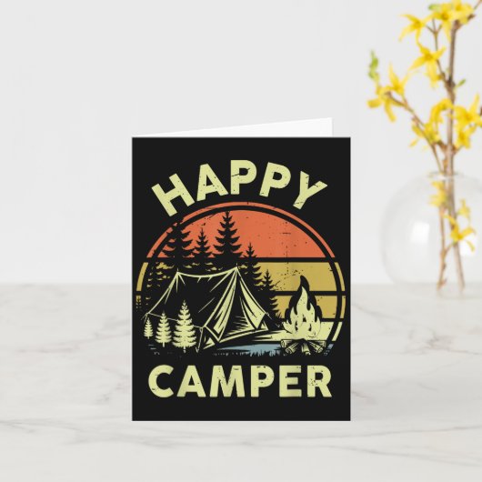 One Happy Camper Toddler Boy Funny Camng Campfire  Kaart (Gele Bloem)