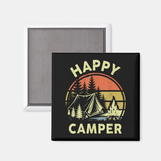 One Happy Camper Toddler Boy Funny Camng Campfire Magneet (Voorkant / Achterkant)