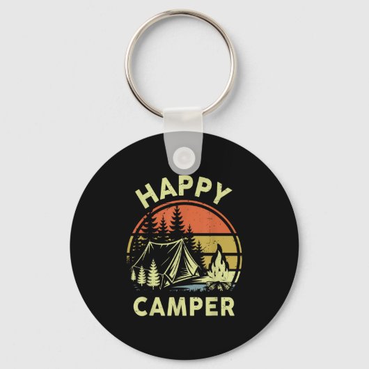 One Happy Camper Toddler Boy Funny Camng Campfire Sleutelhanger (Voorkant)