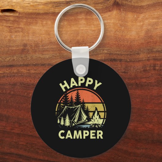 One Happy Camper Toddler Boy Funny Camng Campfire  Sleutelhanger (Voorkant)