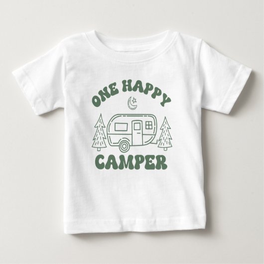 One Happy Camper Toddler T-Shirt – Cute Retro Camp (Voorkant)