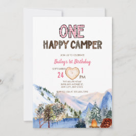 One Happy Camper | Uitnodiging tot kamperen van de