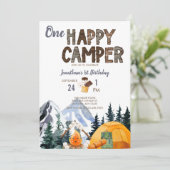 One Happy Camper | Uitnodiging tot kamperen van de (Staand voorkant)