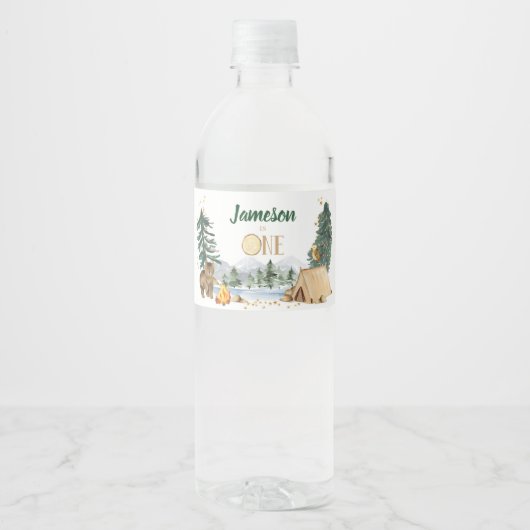 One Happy Camper Waterfleslabels Waterfles Etiket (Voorkant)