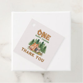 One Happy Camper Woodland Waterverf 1e Verjaardag Bedankjes Labels