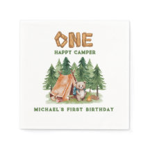 One Happy Camper Woodland Waterverf 1e Verjaardag