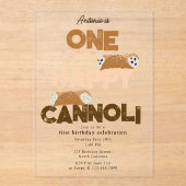 One Happy Cannoli Invite 1st  First Birthday Cute Acryl Uitnodigingen (Voorkant)