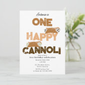 One Happy Cannoli Invite 1st First Birthday Cute Kaart (Staand voorkant)