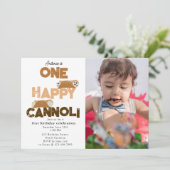 One Happy Cannoli Invite 1st  First Birthday Photo Kaart (Staand voorkant)