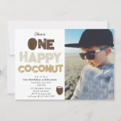 One Happy Coconut 1st Summer Birthday Photo Kaart (Voorkant)