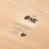 One Happy Coconut Invite 1st Summer Birthday Acryl Uitnodigingen (Laagn)
