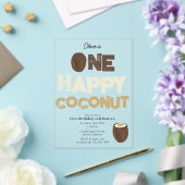 One Happy Coconut Invite 1st Summer Birthday Acryl Uitnodigingen (Insitu (Huwelijk))