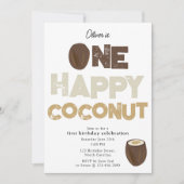 One Happy Coconut Invite 1st Summer Birthday Kaart (Voorkant)