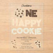 One Happy Cookie Invite 1st First Birthday Cute Acryl Uitnodigingen (Voorkant)