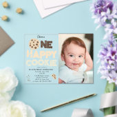 One Happy Cookie Invite 1st First Birthday Photo Acryl Uitnodigingen (Insitu (Huwelijk))