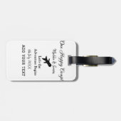 One happy Couple Let's Adventure begint bruiloft c Bagagelabel (Achterkant horizontaal)