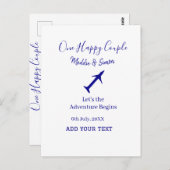 One happy Couple Let's Adventure begint bruiloft c Briefkaart (Voorkant / Achterkant)