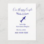 One happy Couple Let's Adventure begint bruiloft c Briefkaart (Voorkant)