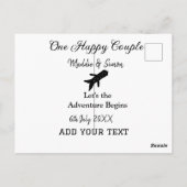 One happy Couple Let's Adventure begint bruiloft c Briefkaart (Achterkant)