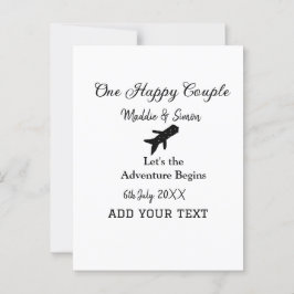One happy Couple Let's Adventure begint bruiloft c Briefkaart