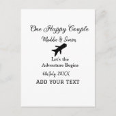 One happy Couple Let's Adventure begint bruiloft c Briefkaart (Voorkant)