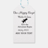 One happy Couple Let's Adventure begint bruiloft c Cadeaulabel (Achterkant)