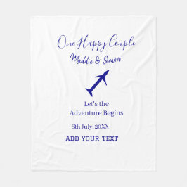 One happy Couple Let's Adventure begint bruiloft c Fleece Deken