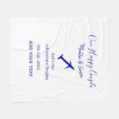 One happy Couple Let's Adventure begint bruiloft c Fleece Deken (Voorkant (Horizontaal))