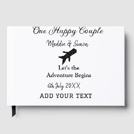 One happy Couple Let's Adventure begint bruiloft c Gastenboek