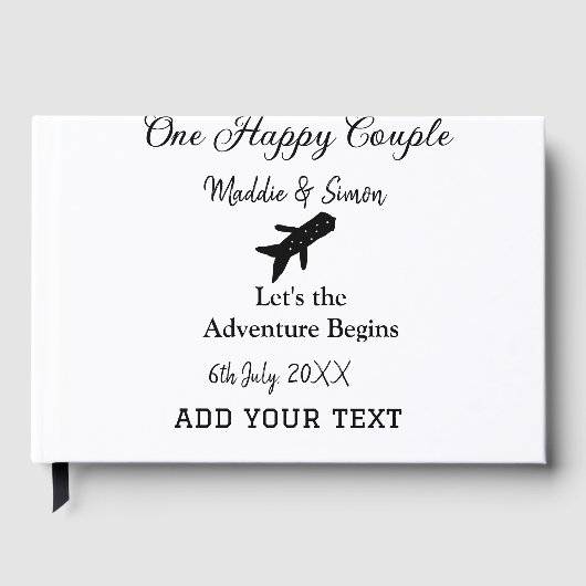 One happy Couple Let's Adventure begint bruiloft c Gastenboek (Voorkant)