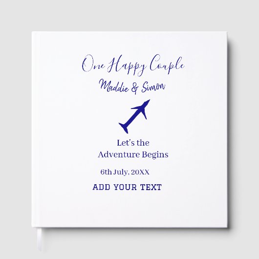 One happy Couple Let's Adventure begint bruiloft c Gastenboek (Voorkant)