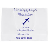 One happy Couple Let's Adventure begint bruiloft c Groot Cadeauzakje (Achterkant)