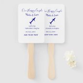 One happy Couple Let's Adventure begint bruiloft c Handwaaier (Voorkant en achterkant)