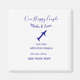 One happy Couple Let's Adventure begint bruiloft c Magneet