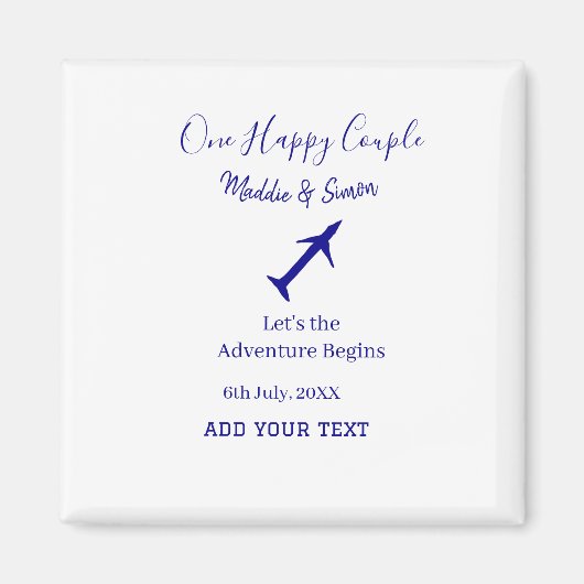 One happy Couple Let's Adventure begint bruiloft c Magneet (Voorkant)