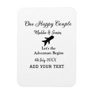 One happy Couple Let's Adventure begint bruiloft c Magneet