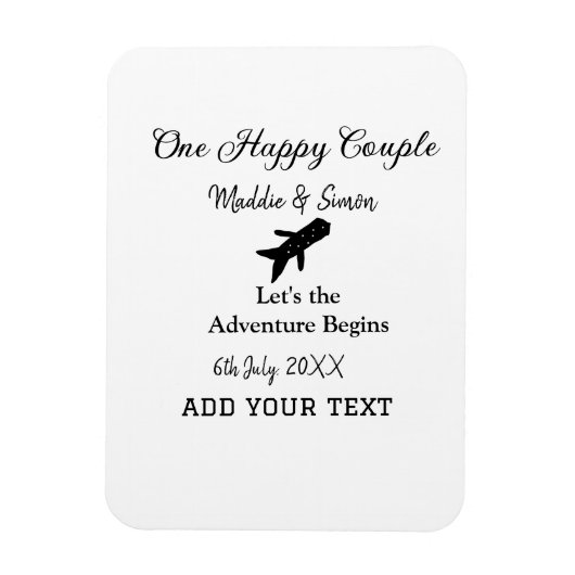 One happy Couple Let's Adventure begint bruiloft c Magneet (Verticaal)