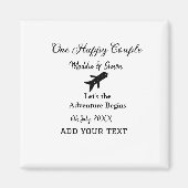 One happy Couple Let's Adventure begint bruiloft c Magneet (Voorkant)